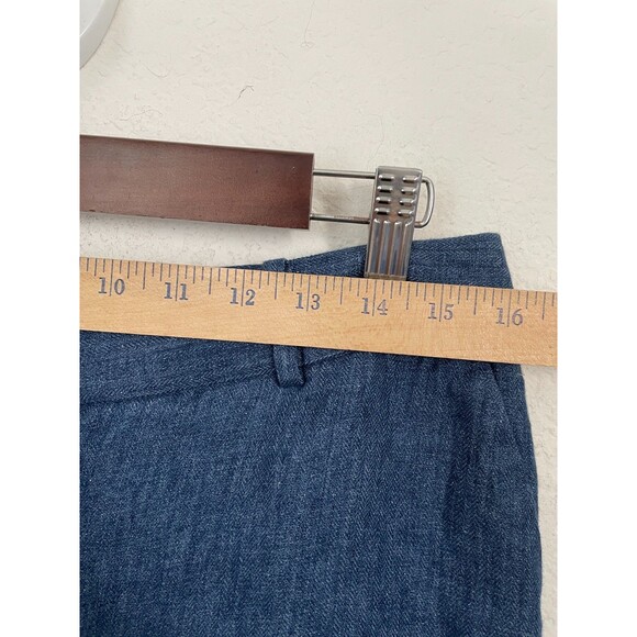 Talbots Womens Heritage Italian Linen Pants Size 6 Blue Straight Leg Mid Rise - Picture 2 of 8